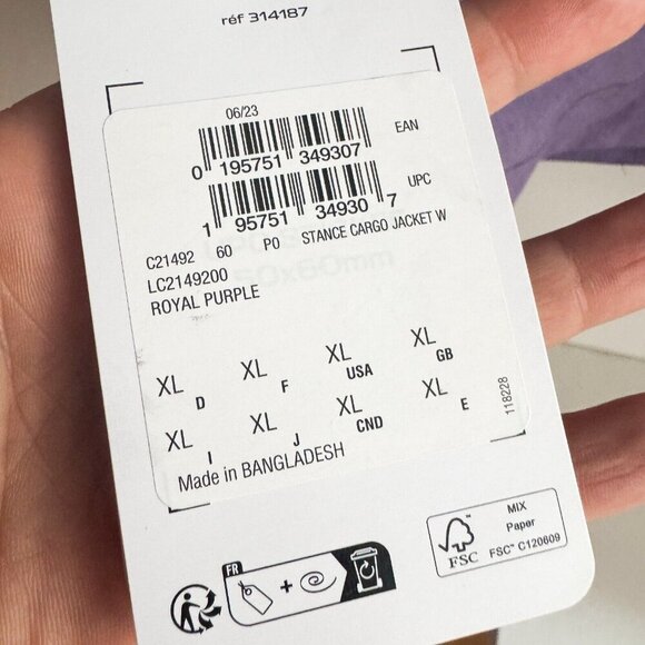 Salomon Stance Cargo Jacket Lavender Purple XL - Picture 6 of 9